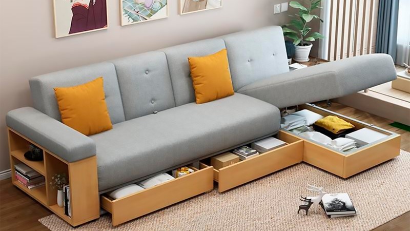 Функциональный диван с множеством отделений для хранения 9