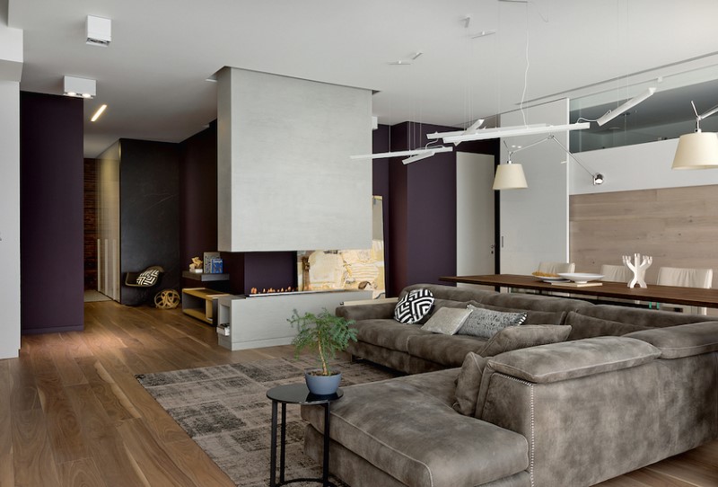 Освещение играет важную роль в оформлении гостиной комнаты в современном стиле 9
