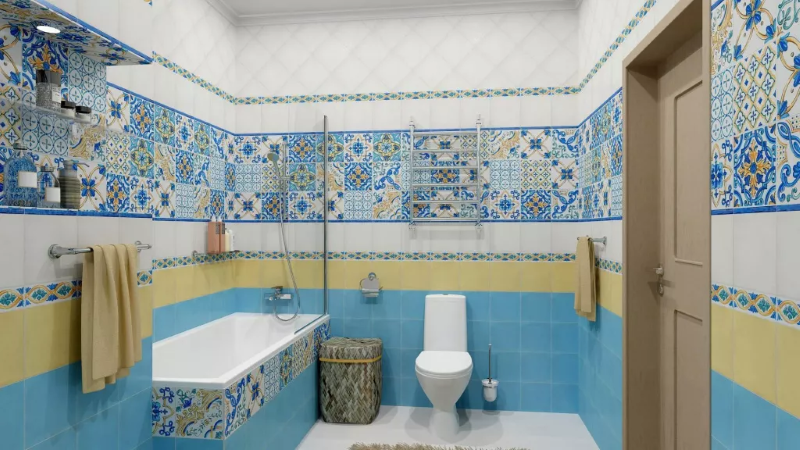 Ванная комната в голубых тонах 6